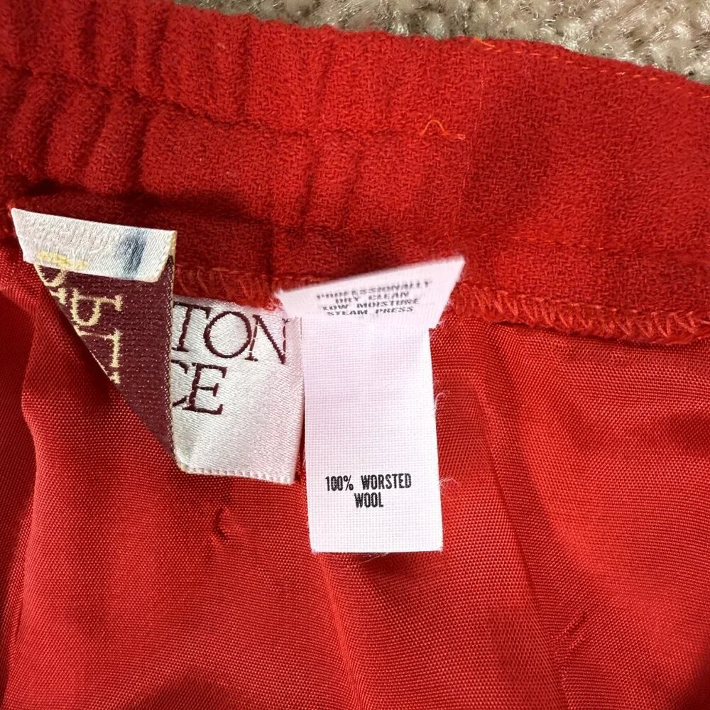 Vintage Bretton Place USA Made 100% Wool Skirt Women’s Sz 14 30x29 Red E677 - Picture 7 of 11